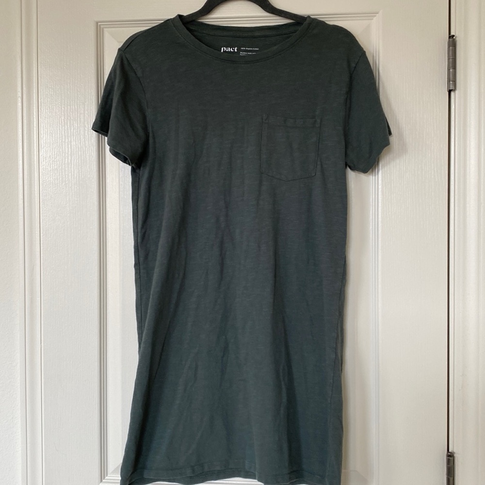 Pact | organic cotton dress | olive | Sz Small